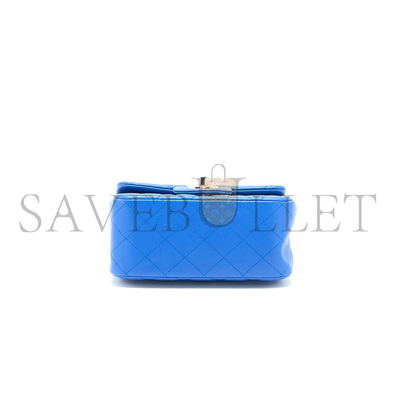 CHANEL QUILTED LAMBSKIN LEATHER CLASSIC SQUARE MINI FLAP BAG AS1115 (17*13.5*8cm)